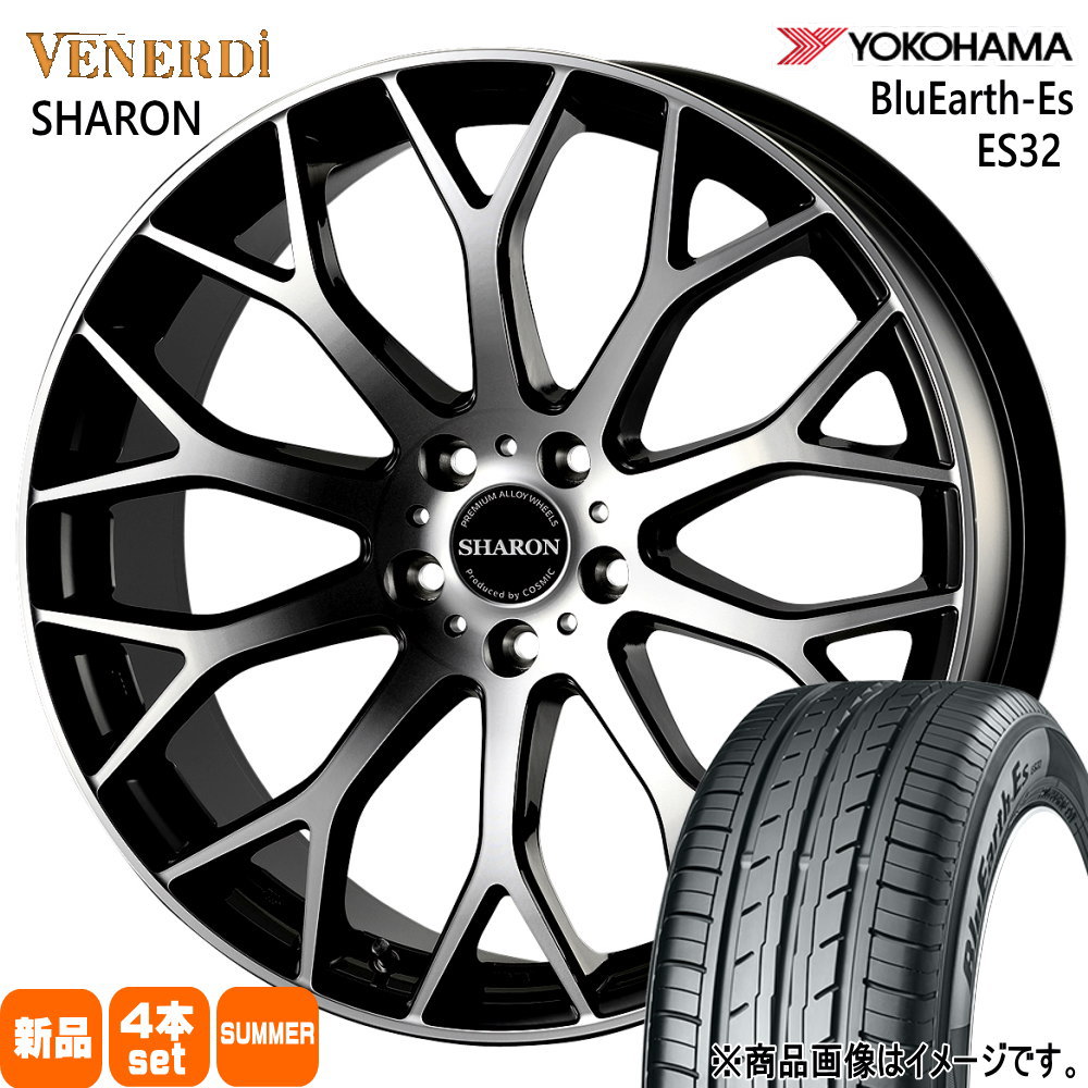 GJ系 アテンザ エスティマ  ヨコハマ 225/50R18 95V BluEarth-Es ES32 夏用 サマータイヤ VENERDI SHARON 18インチ