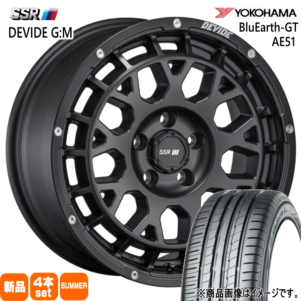 キックス ジューク ノア 90系 ヨコハマ 205/60R16 92V BluEarth-GT AE51 夏用 サマータイヤ DEVIDE G:M 16インチ