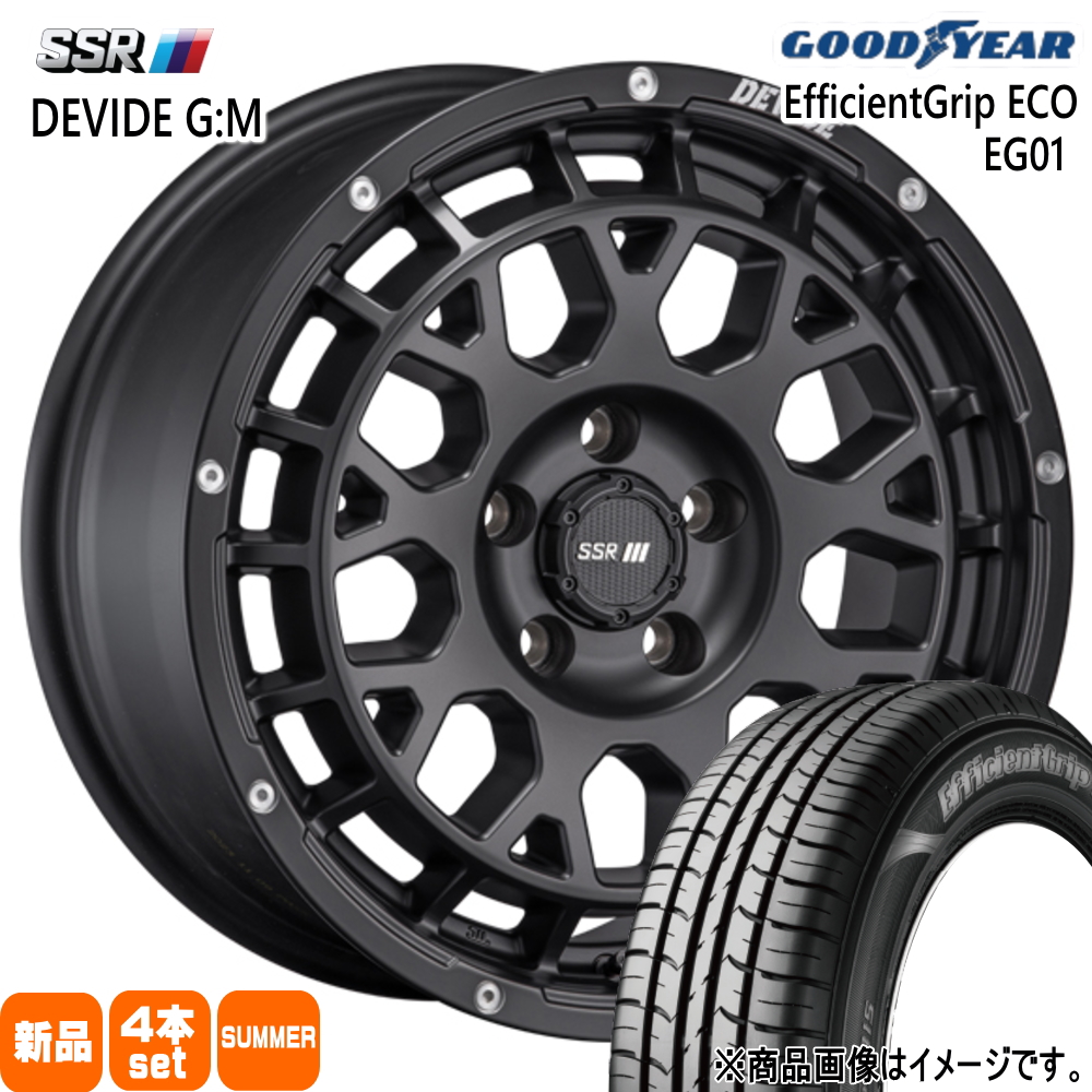 キックス ジューク ノア 90系 グッドイヤー EG01 205/60R16 夏タイヤ SSR DEVIDE G:M 7.0J 5穴 5/114.3 16インチ｜tireshop78