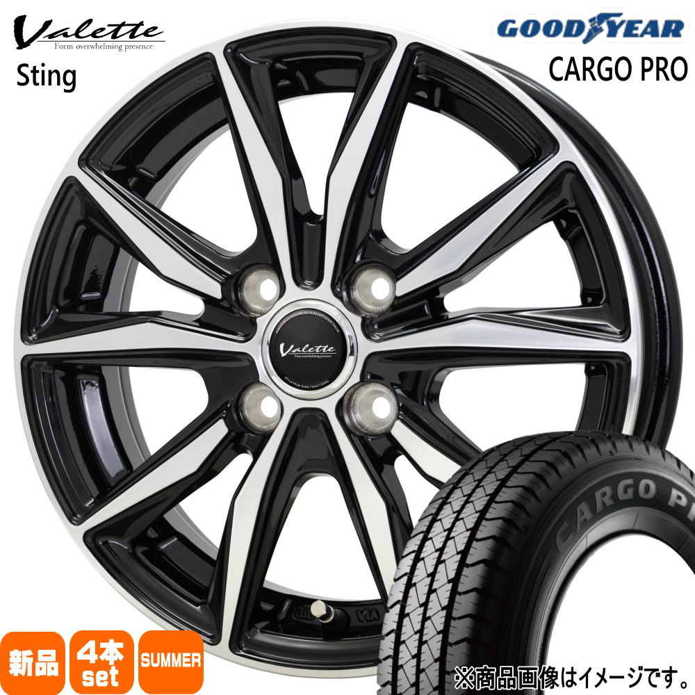 トヨタ 160系 プロボックス・サクシード 日産 Y12 ADバン グッドイヤー 175/80R14 99/98N LT CARGO PRO 夏用 サマータイヤ Valette Sting 14インチ