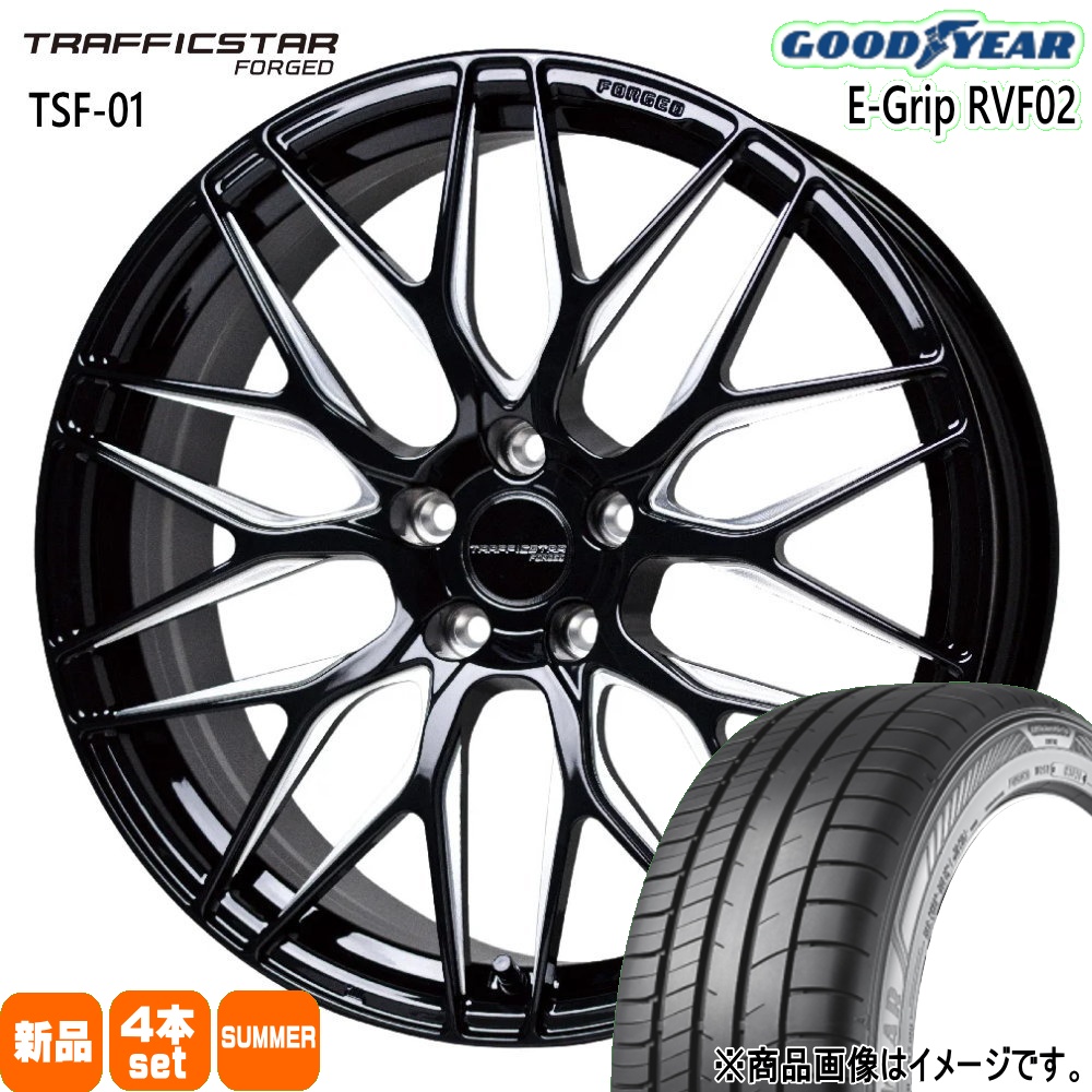 クラウンスポーツ/クロスオーバー ハリアー グッドイヤー 245/45R20 103W EfficentGrip RVF02 夏用 サマータイヤ TRAFFICSTAR FORGED TSF-01