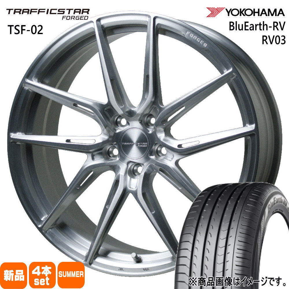 20系 アルファード ヴェルファイア  ヨコハマ 245/35R20 95W XL BluEarth-RV RV03 夏用 サマータイヤ TRAFFICSTAR FORGED TSF-02
