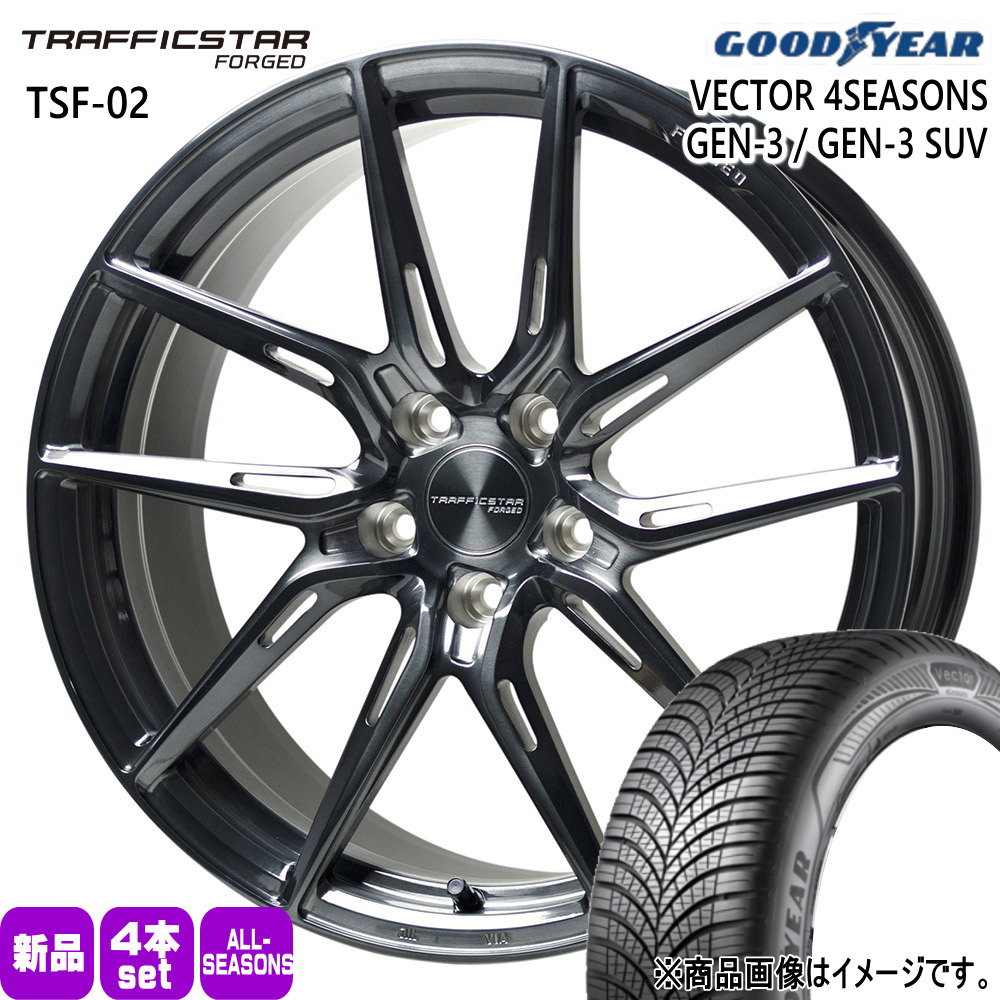カムリ マークX  グッドイヤー 235/40R19 96Y XL VECTOR 4SEASONS GEN-3 夏冬兼用 オールシーズンタイヤ TRAFFICSTAR FORGED TSF-02