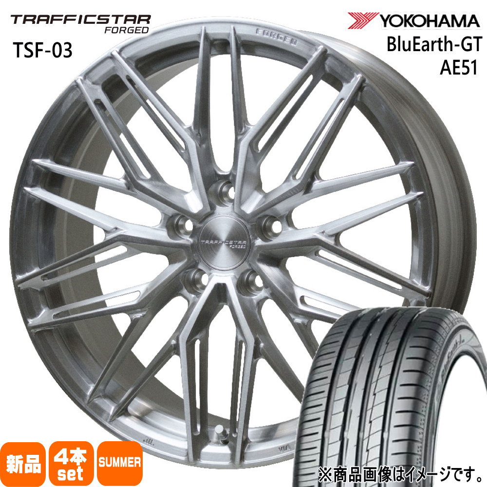 RAV4 ハリアー ヨコハマ BluEarth GT AE51 245/45R19 夏タイヤ TRAFFICSTAR TSF 03 8.0J 5穴 5/114.3 19インチ : tsf03 brs 1980425114 ae51 2454519 : タイヤショップ78