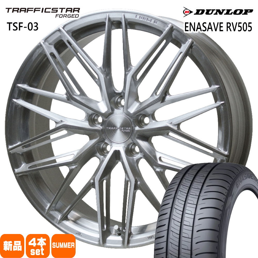 DUNLOP - アルファード ヴェルファイア  ダンロップ 245/40R19 98W XL ENASAVE RV505 夏用 炎節タイア TRAFFICSTAR FORGED TSF-03 夏タイヤ、ホイールセット-車、バイク、自転車-タイヤ、ホイール