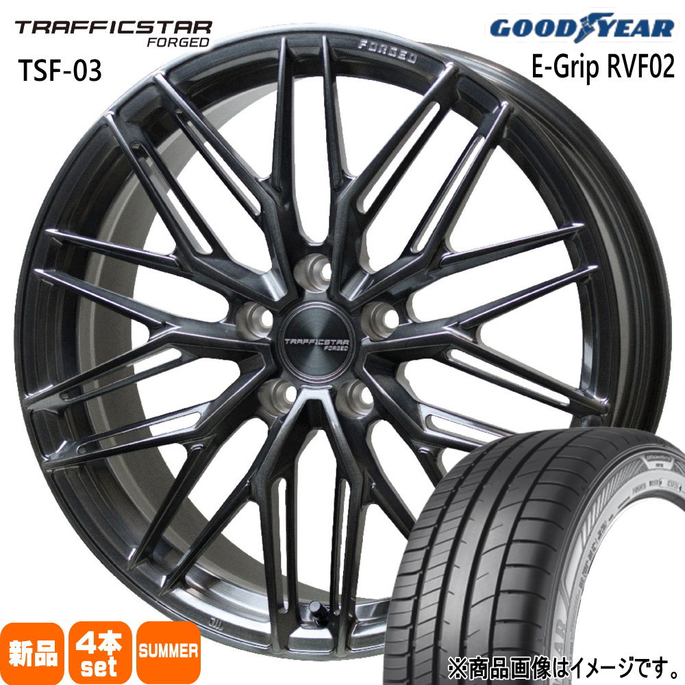 RAV4 ハリアー  グッドイヤー 245/45R19 102W EfficentGrip RVF02 夏用 サマータイヤ TRAFFICSTAR FORGED TSF-03