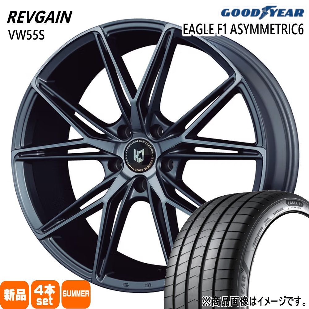 グッドイヤー - GJ系 アテンザ エスティマ  225/50R18 99W XL EAGLE F1 ASYMMETRIC6 SUV 夏用 炎節タイア REVGAIN VW55S