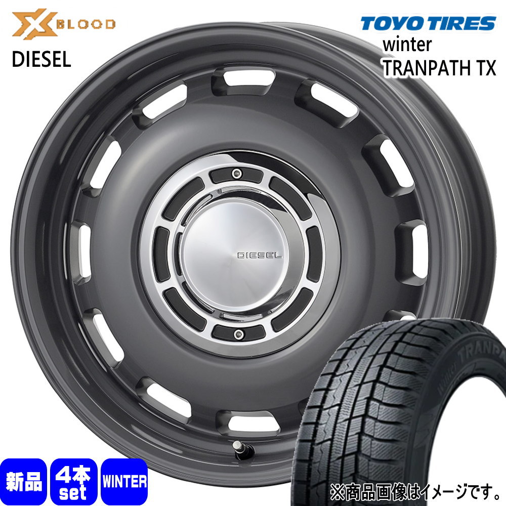 ウィンタートランパス - MAZDA2 デミオ K10アクア E12万覚え帳 トーヨータイヤ 185/65R15 88Q WinterTRANPATH TX 冬用 スタッドレスタイヤ X BLOOD DIESEL 15in タイヤ、ホイール-自動車-車、バイク、自転車