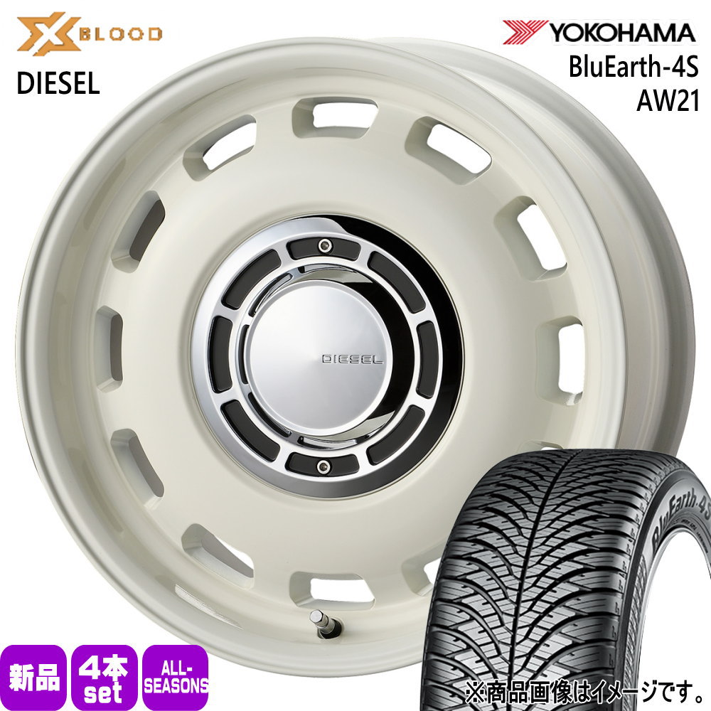 200系 ハイエース 専用 ヨコハマ BluEarth-4S 215/70R16 オールシーズンタイヤ X BLOOD DIESEL 16インチ