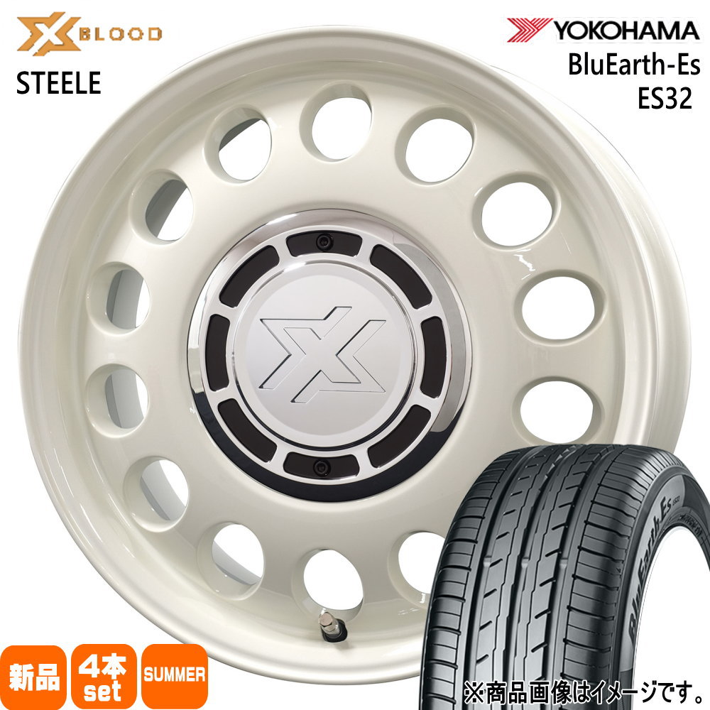 BluEarth - E11万覚え帳 30系bB ヴィッツ コルト GD相応う ヨコハマ 185/55R15 82V -Es ES32 夏用 朱夏タイア X BLOOD STEELE 15in タイヤ、ホイール-夏タイヤ、ホイールセット