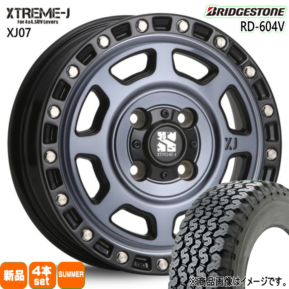 N VAN アトレー ハイゼット ブリヂストン 145/80R12 80N RD-604 STEEL 604V 夏用 サマータイヤ XTREME-J XJ07 12インチ