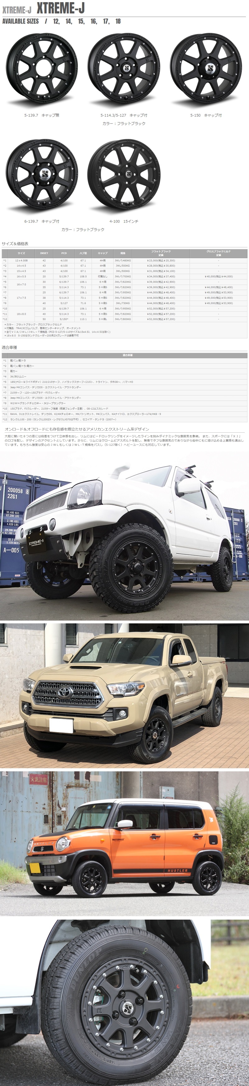 XJ XTREME-J ホイール チェロキー 17×7.5 オフセット40