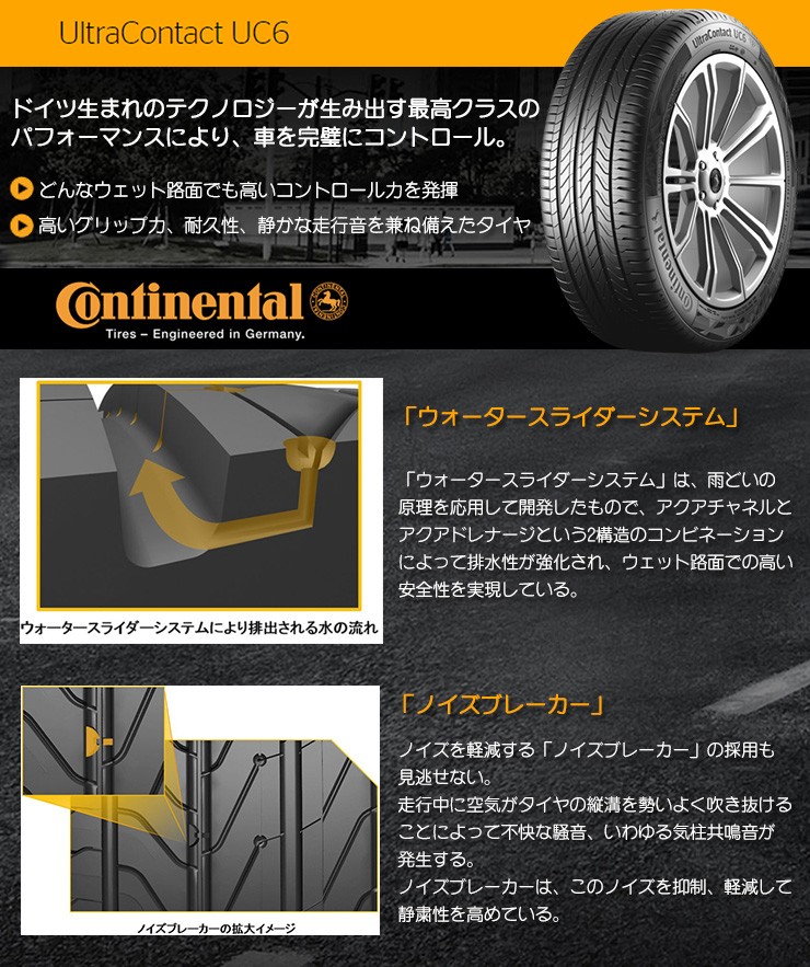 コンチネンタル　ウルトラコンタクト　uc6 205/50r17 21年製 tireichiba_uc6-t-225-45r17