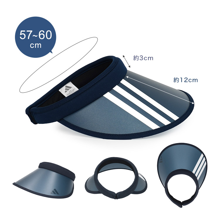 ツバ　サン adidas（アディダス） サンバイザー ゴルフ テニス レディース UV