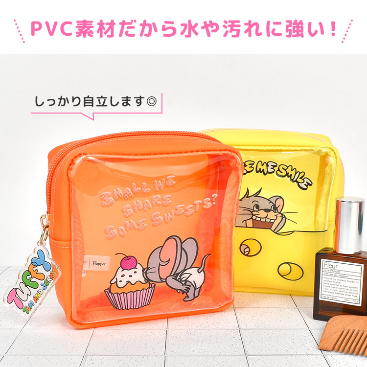 はるママ ダッフィー PVCポーチ 持ち手つきBOXポーチ クリアポーチ flapper_bags トムとジェリー クリアPVCポーチ レディース 小物入れ