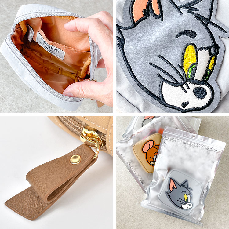 flapper_bags トムとジェリー 化粧ポーチ 自立式 小さめ コスメ入れ