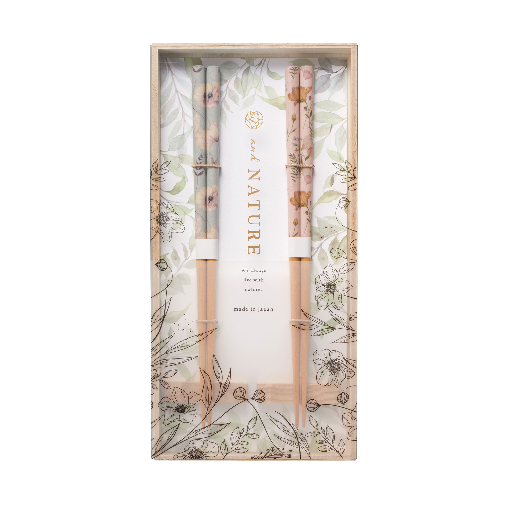 イシダ 夫婦箸 箸置き セット and NATURE アンドネイチャー フルール