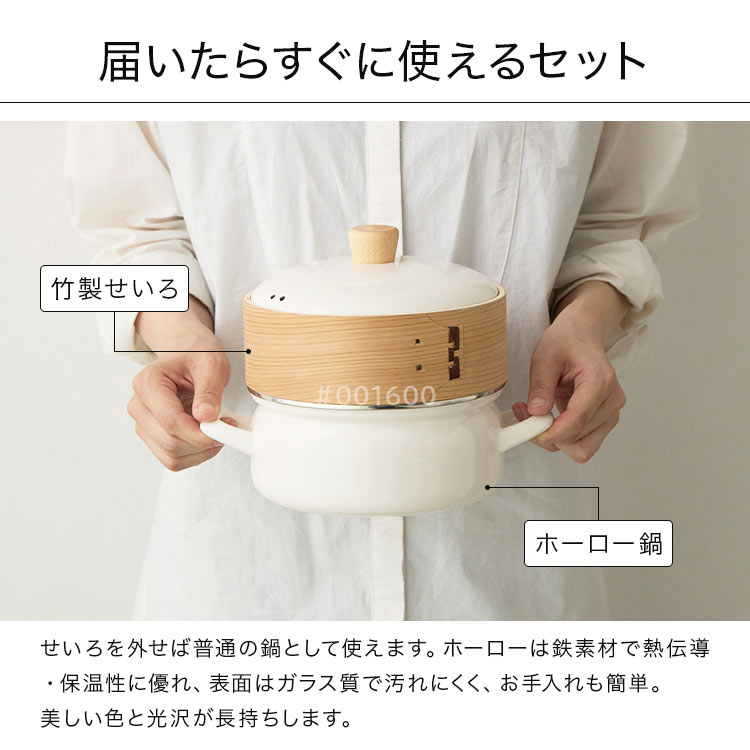 富士ホーロー せいろ蒸し器 鍋付き 20cm せいろ付きホーロー鍋 1段