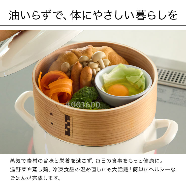 富士ホーロー せいろ蒸し器 鍋付き 20cm せいろ付きホーロー鍋 1段