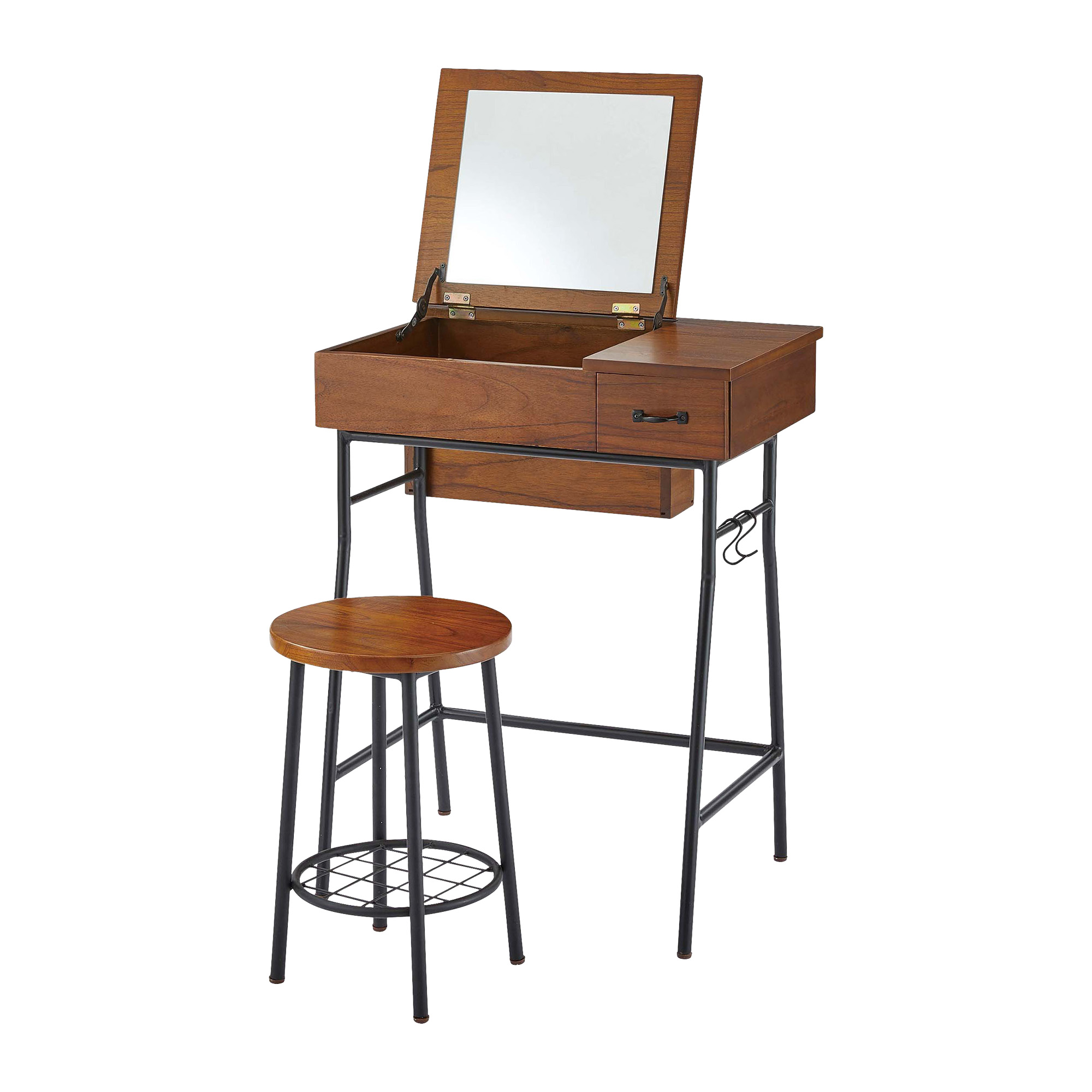 東谷 ドレッサー スツール 2点セット 鏡台 椅子付き 木製 GT-312 2way