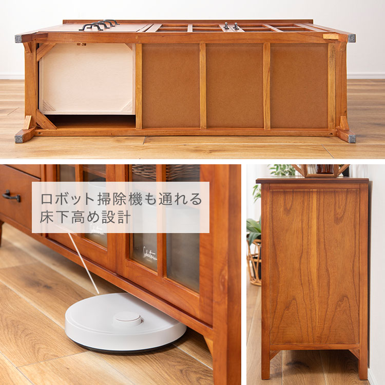 東谷 キャビネット 木製 幅120cm ガラス扉 完成品 ティンバー PM-308