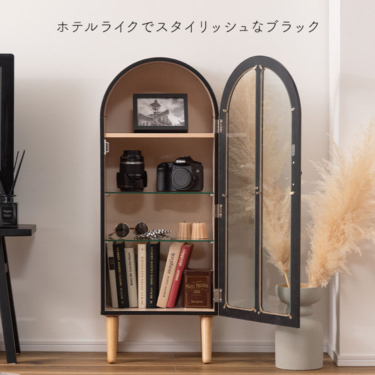 東谷 コレクションシェルフ 収納棚 扉付き ラック 4段 高さ調節