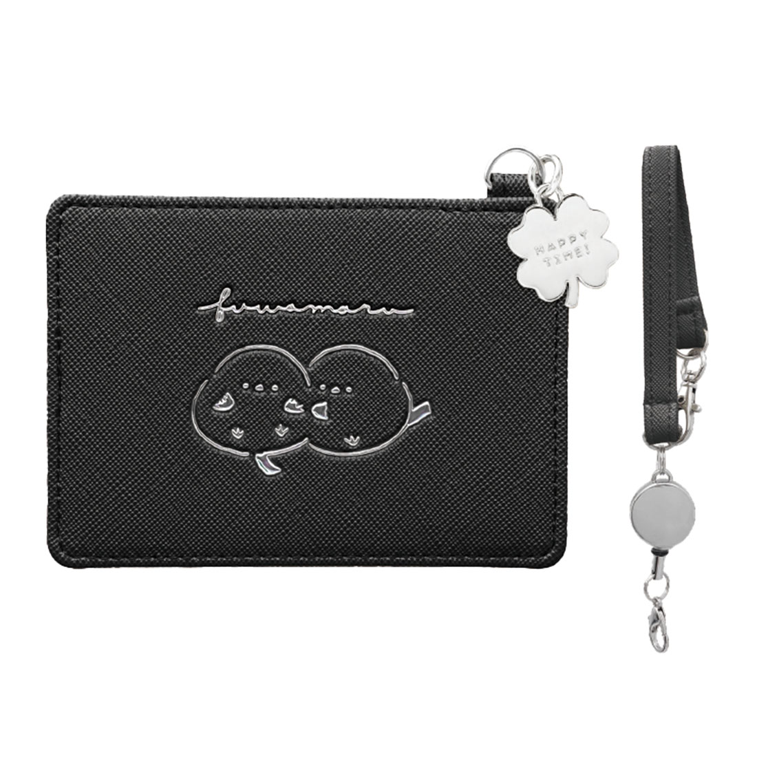 パスケース 定期入れ リール付き シマエナガ かわいい キャラクター