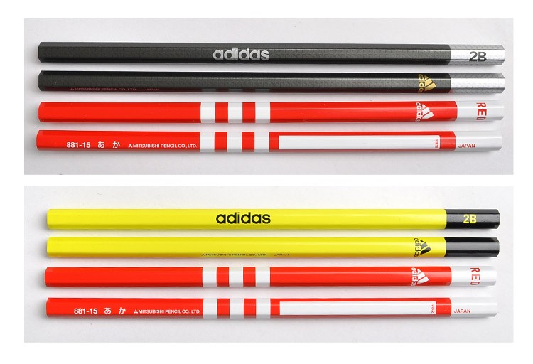 adidas（アディダス） 鉛筆 2B 1ダース 黒 赤鉛筆入 日本製 12本入