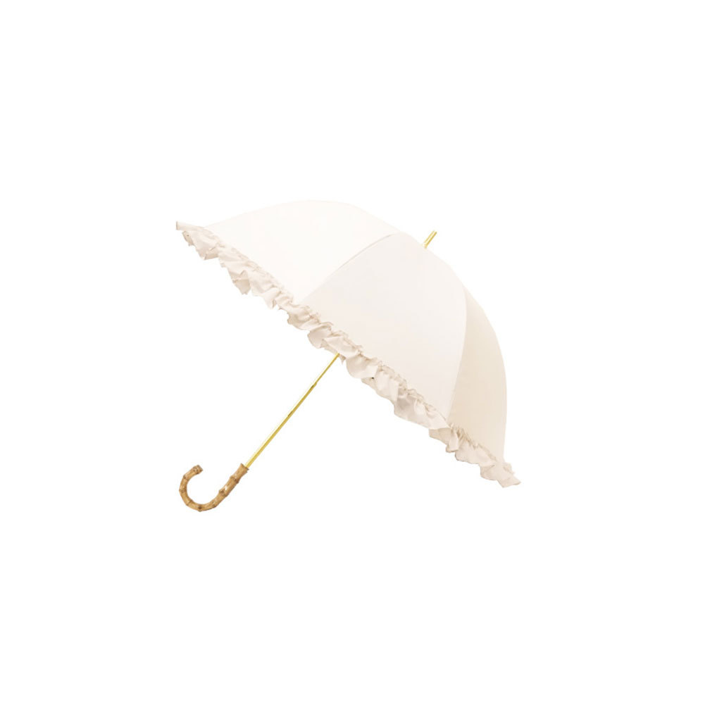 日傘 完全遮光 長傘 晴雨兼用 50cm かわいい フリル 深張り レディース シンプル ドーム型 ...