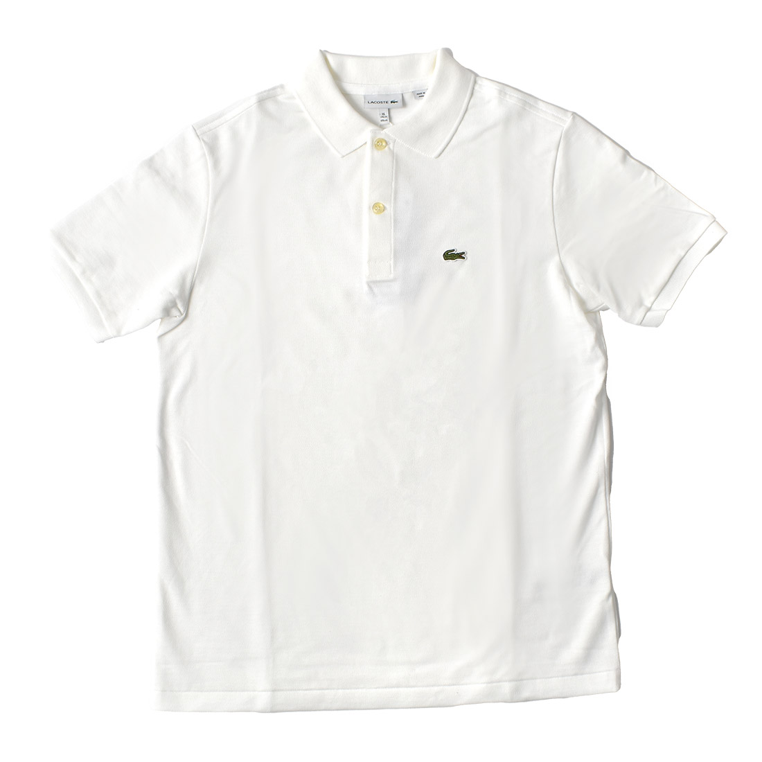 【希少品】LACOSTE ラコステ ビッグロゴ ポロシャツ　ホワイト 極美品】【希少】LACOSTE ラコステ ポロシャツ ビックロゴ ワニ