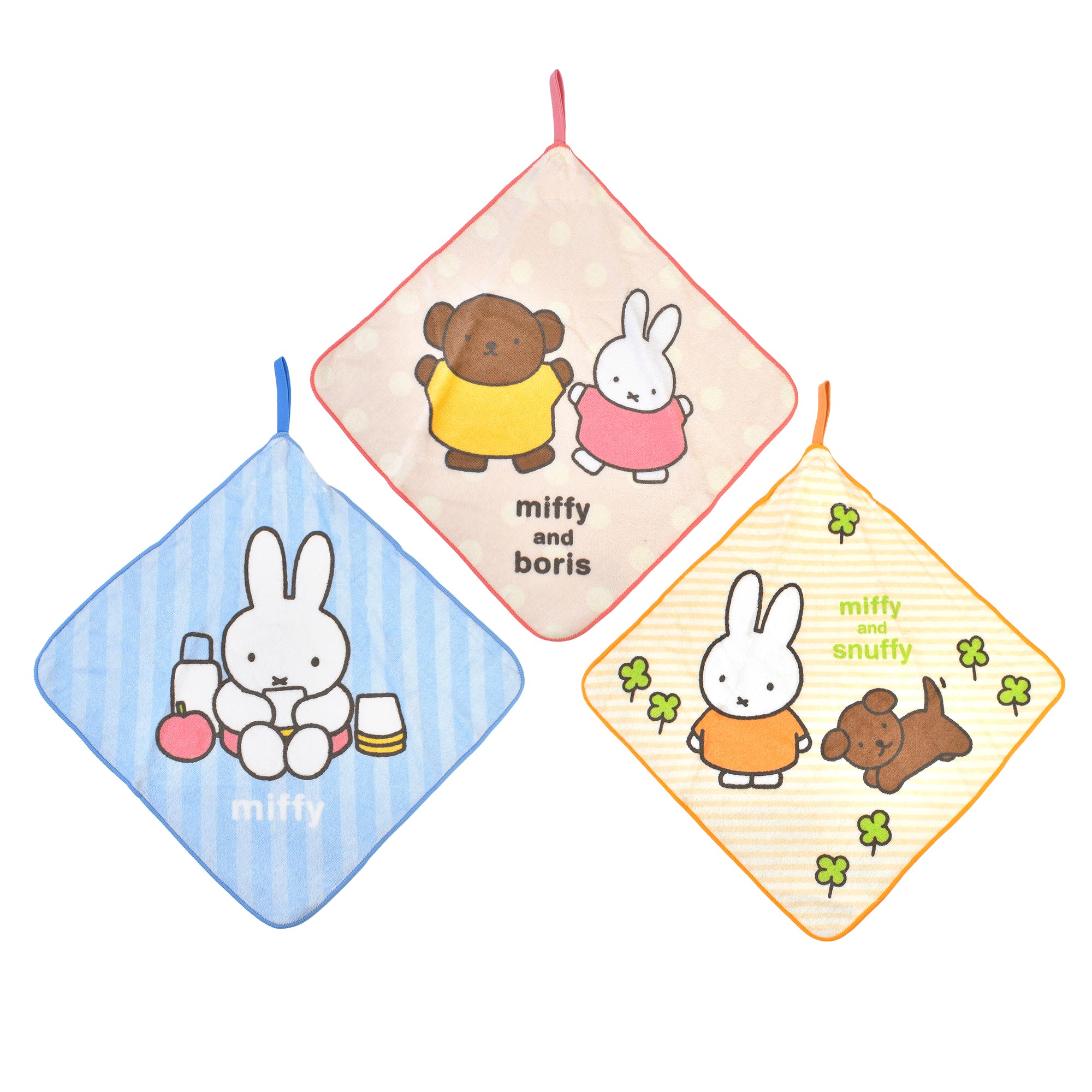 Miffy（ミッフィー） ループタオル 3枚 セット 25cm 保育園 幼稚園
