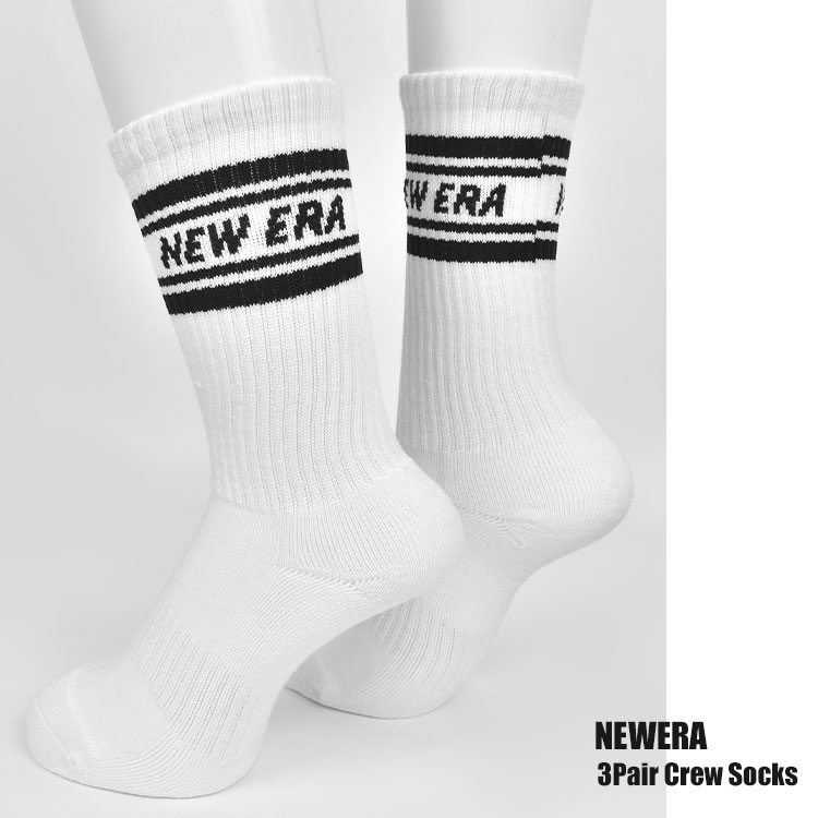 NEW ERA（ニューエラ） 靴下 NEWERA 3足組 クルーソックス メンズ