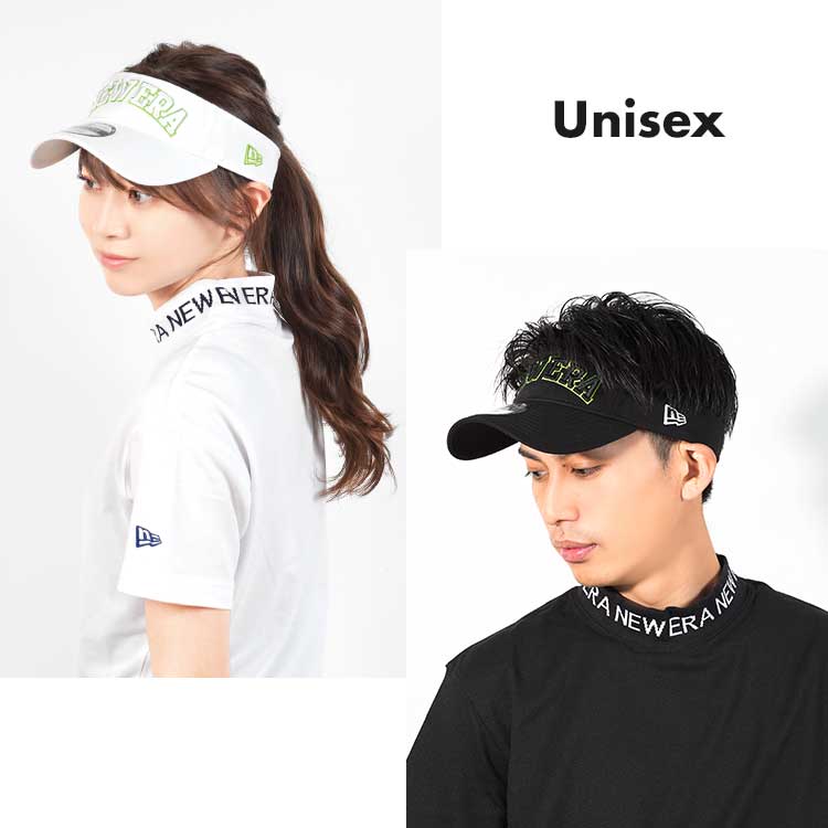 NEWERA ゴルフ サンバイザー レディース メンズ ニューエラ 帽子 千鳥柄 チェック柄 おしゃれ ブランド テニス サイズ調節可能 ツバ長め  ロングバイザー 黒 緑