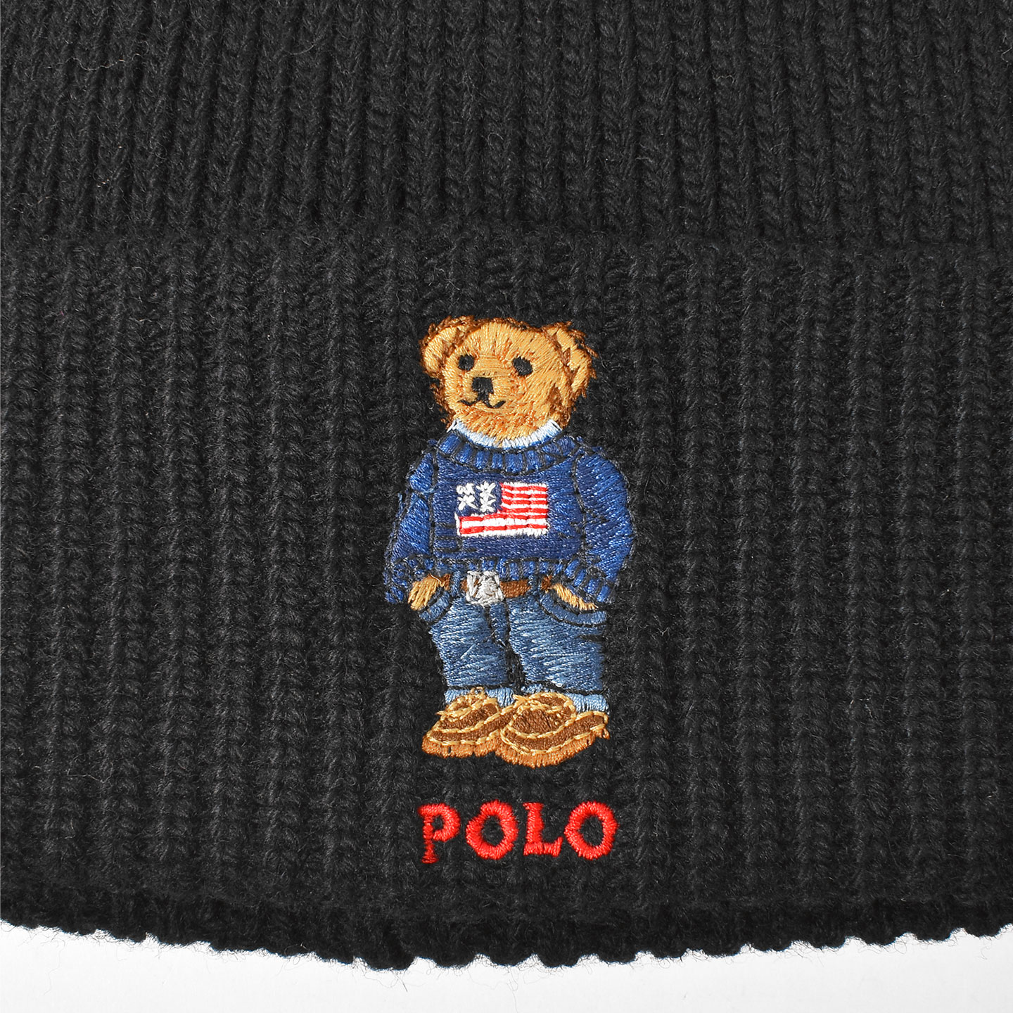 希少品 レア ポロラルフローレン フェアアイル柄 ニットビーニー ポロベア 刺繍 POLO RALPH LAUREN（ポロ・ラルフローレン） ニット帽 レディース