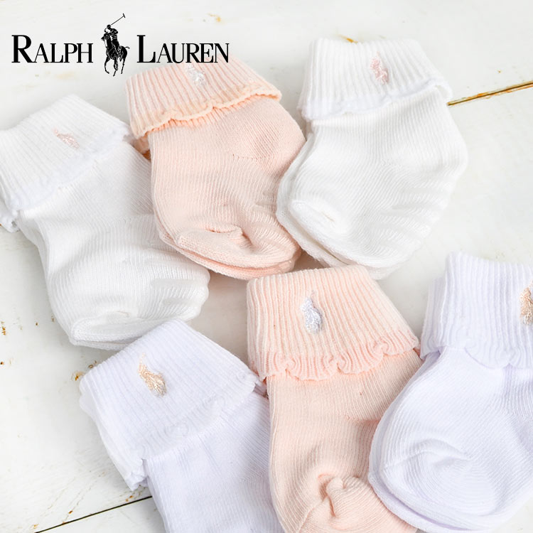 ベビーソックス 3Pセット POLO RALPH LAUREN 新生児 靴下 ラルフローレン 出産祝い 0歳 1歳 6ヶ月 女の子 滑り止め付 3足組  ピンク 白 無地 クルーソックス 鞄 :rl-sox08:TIS - 通販 - Yahoo!ショッピング