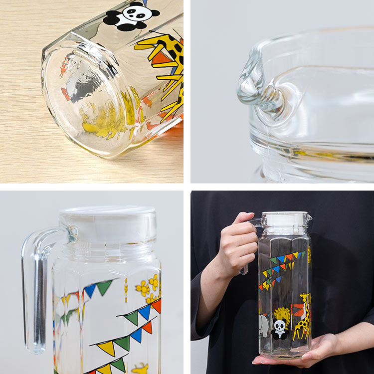 Miffy（ミッフィー） ガラスピッチャー 蓋付き 1.1L おしゃれ 麦茶