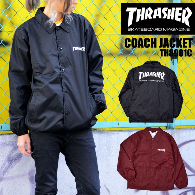 コーチジャケット THRASHER スラッシャー メンズ レディース アウター 黒 ブラック ナイロンジャケット ブルゾン TH8901C 流行  :thr-th8901c:TIS - 通販 - Yahoo!ショッピング