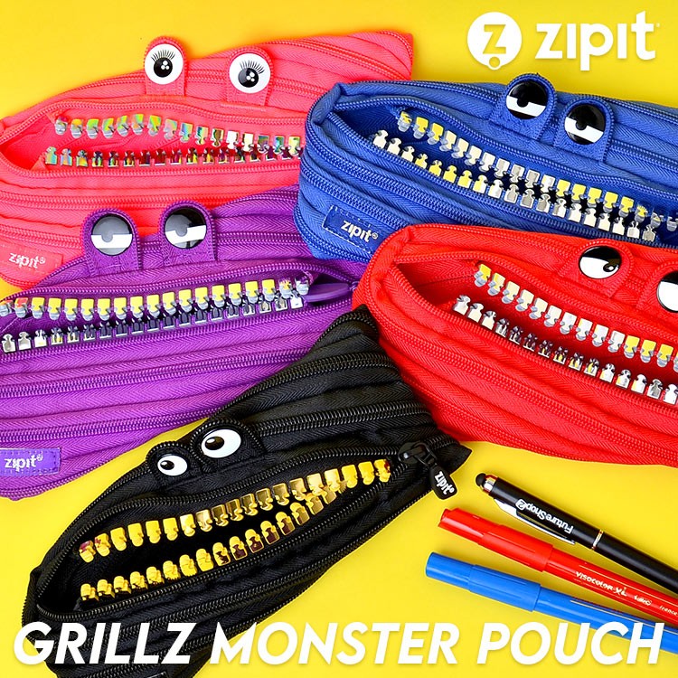 注目ショップ ジップイット ZIPIT ペンケース グリルズモンスターポーチ GRILLZ クリスマスモンスターポーチ 全5色 ZP-ZTM-GR ZP -ZTM-MAS 文房具 筆箱 筆記用具 ポーチ discoversvg.com