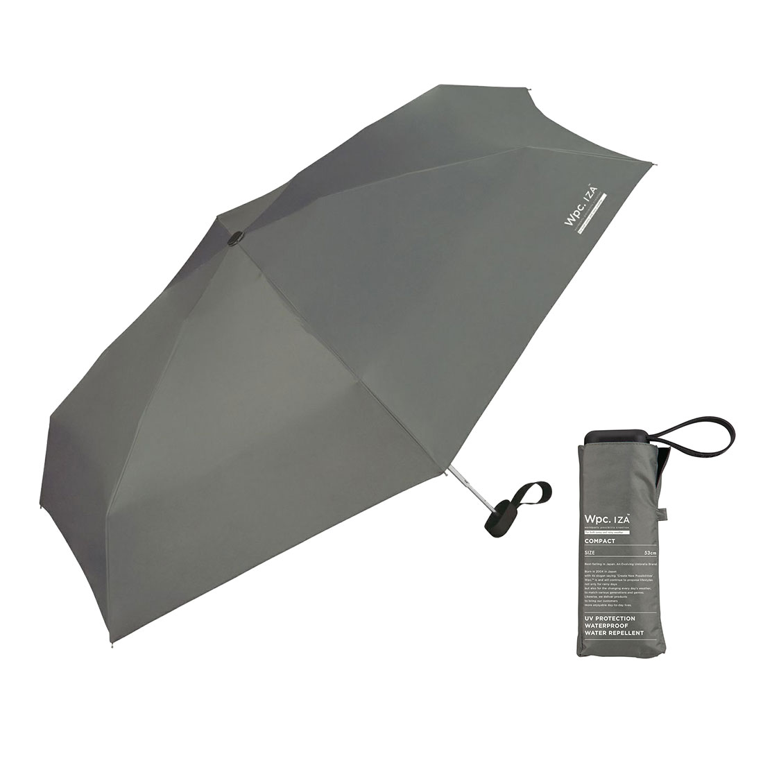 wpc IZA イザ 日傘 折りたたみ 完全遮光 メンズ 軽量 晴雨兼用 遮光率100% UVカット 6本骨 53cm 超撥水 紫外線対策 裏面黒 | Wpc. IZA | 03