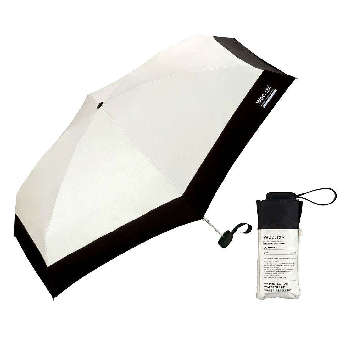 wpc IZA イザ 日傘 折りたたみ 完全遮光 メンズ 軽量 晴雨兼用 遮光率100% UVカット 6本骨 53cm 超撥水 紫外線対策 裏面黒 | Wpc. IZA | 05