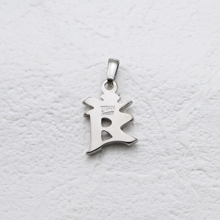 純 チタン ネックレス ペンダント トップ 梵字 BJ-Half 男性 純 チタン ネックレス ペンダント トップ 梵字 BJ-Half 男性