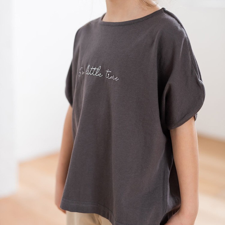 tシャツ キッズ 半袖 無地 刺繍ロゴ 男の子 女の子 綿100% トップス