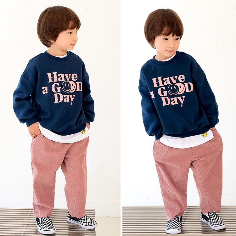 裏起毛 トレーナー キッズ GOOD DAY 無地 100cm 110cm 120cm