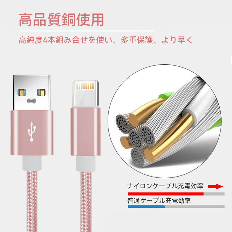 日本最級 4本 iPhone 充電器ライトニングケーブル2m 純正品同等 Ju 0