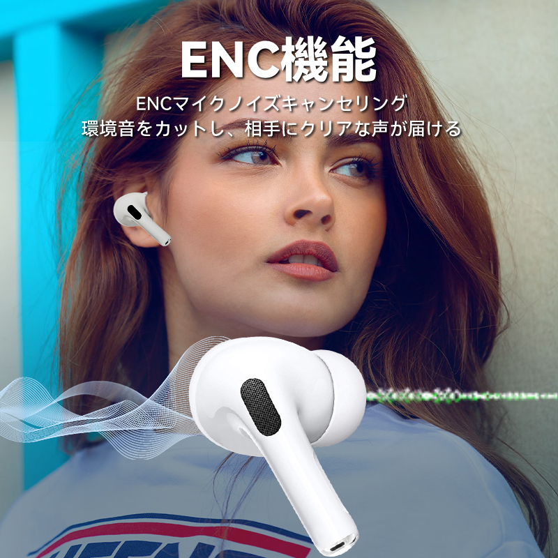 ワイヤレスイヤホン 最新型Bluetooth5.3 68ms低遅延 HIFI高音質 残量表示 ENCノイズキャンセリング AAC マイク内蔵 iPhone android 左右分離型 軽量 小型｜tk-factory07｜07