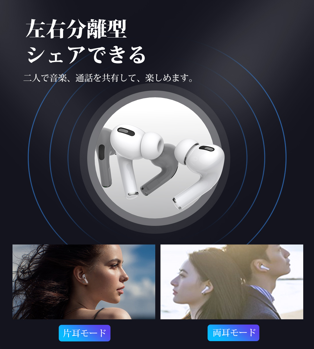 ワイヤレスイヤホン 最新型Bluetooth5.3 68ms低遅延 HIFI高音質 残量表示 ENCノイズキャンセリング AAC マイク内蔵 iPhone android 左右分離型 軽量 小型｜tk-factory07｜09