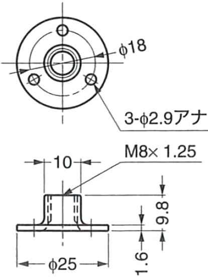 アジャスターベース AP5-M8 204A Ｍ8ネジ ランプ スガツネ工業 - 金物