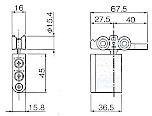 AFD-2950-K 上部吊り車 寸法図