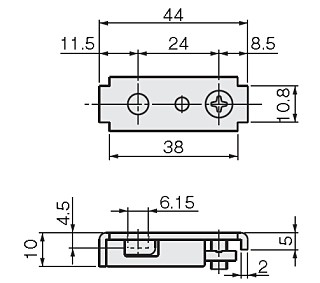 アトムHR-11上部ピボット受け金具 寸法