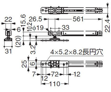 スガツネ工業/ランプ FD50-WRM-DSC デュアルソフトクローザー (面付用